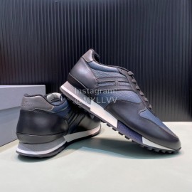 Hogan Calf Leather Casual Sneakers For Men Blue