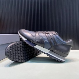 Hogan Calf Leather Casual Sneakers For Men Blue