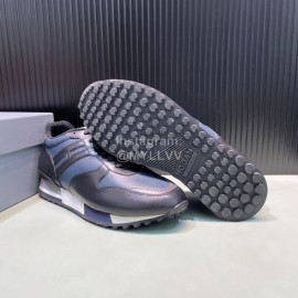 Hogan Calf Leather Casual Sneakers For Men Blue