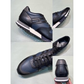 Hogan Calf Leather Casual Sneakers For Men Blue