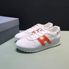 Hogan Cowhide Casual Sneakers For Men White