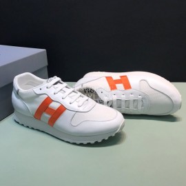 Hogan Cowhide Casual Sneakers For Men White