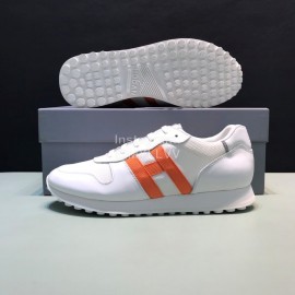 Hogan Cowhide Casual Sneakers For Men White