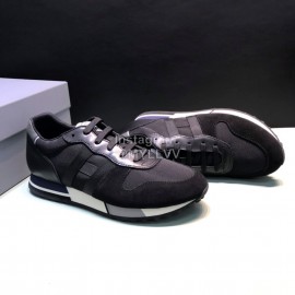 Hogan Cowhide Mesh Casual Sneakers For Men Black