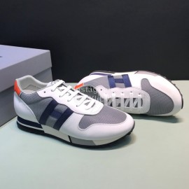 Hogan Cowhide Mesh Casual Sneakers For Men White