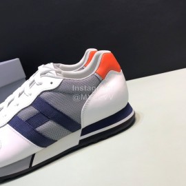 Hogan Cowhide Mesh Casual Sneakers For Men White