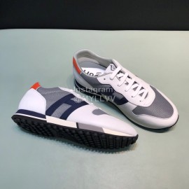 Hogan Cowhide Mesh Casual Sneakers For Men White