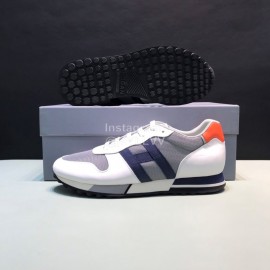 Hogan Cowhide Mesh Casual Sneakers For Men White