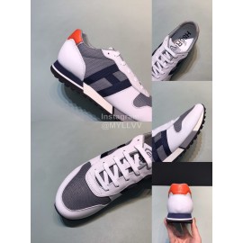 Hogan Cowhide Mesh Casual Sneakers For Men White