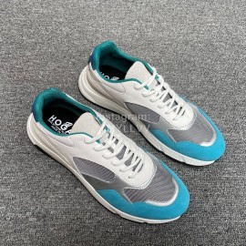 Hogan Hyperlight Suede Calfskin Mesh Sneakers For Men Blue