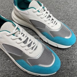 Hogan Hyperlight Suede Calfskin Mesh Sneakers For Men Blue