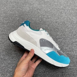 Hogan Hyperlight Suede Calfskin Mesh Sneakers For Men Blue