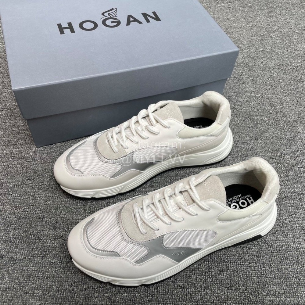 Hogan Hyperlight Suede Calfskin Mesh Sneakers For Men White