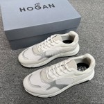 Hogan Hyperlight Suede Calfskin Mesh Sneakers For Men White