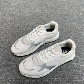 Hogan Hyperlight Suede Calfskin Mesh Sneakers For Men White