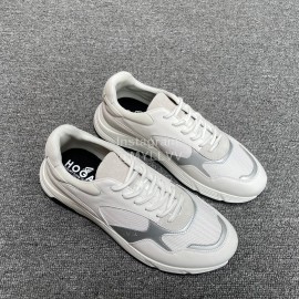 Hogan Hyperlight Suede Calfskin Mesh Sneakers For Men White