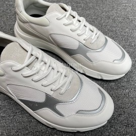 Hogan Hyperlight Suede Calfskin Mesh Sneakers For Men White