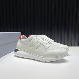 Hogan Soft Calfskin Mesh Thick Soled Sneakers For Men 