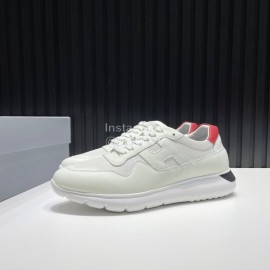 Hogan Soft Calfskin Mesh Thick Soled Sneakers For Men 
