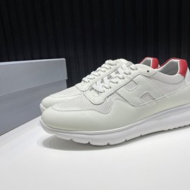 Hogan Soft Calfskin Mesh Thick Soled Sneakers For Men 