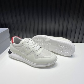 Hogan Soft Calfskin Mesh Thick Soled Sneakers For Men 
