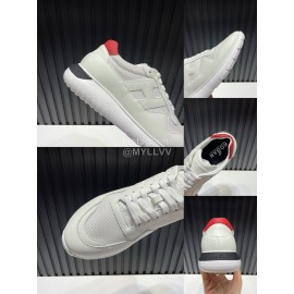 Hogan Soft Calfskin Mesh Thick Soled Sneakers For Men 