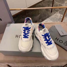 Hogan Fashion Thick Soled Sneakers For Women Blue