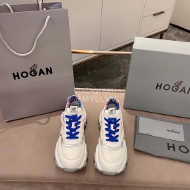 Hogan Fashion Thick Soled Sneakers For Women Blue