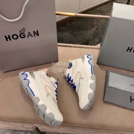 Hogan Fashion Thick Soled Sneakers For Women Blue