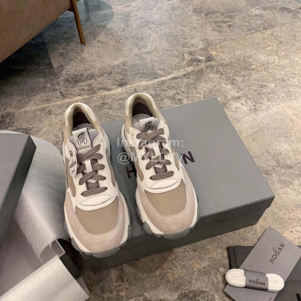 Hogan Fashion Thick Soled Sneakers For Women Coffee