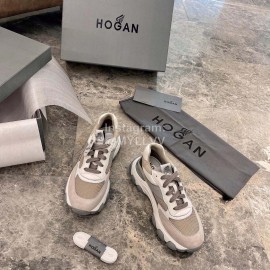 Hogan Fashion Thick Soled Sneakers For Women Coffee