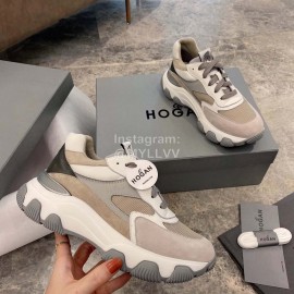 Hogan Fashion Thick Soled Sneakers For Women Coffee