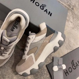 Hogan Fashion Thick Soled Sneakers For Women Coffee