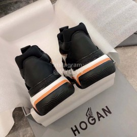 Hogan Fashion Black Thick Soled Sneakers For Women