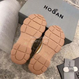 Hogan Fashion Thick Soled Sneakers For Women Brown