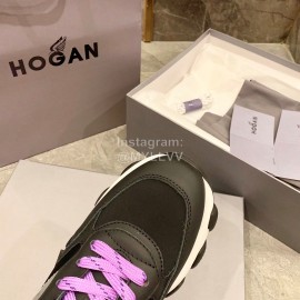Hogan Fashion Winter Autumn Color Matching Thick Soled Sneakers For Women Black