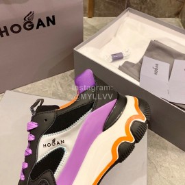 Hogan Fashion Winter Autumn Color Matching Thick Soled Sneakers For Women Black