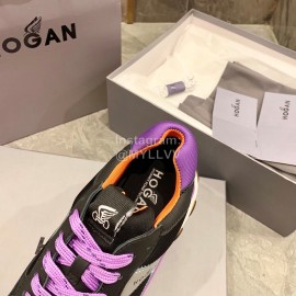 Hogan Fashion Winter Autumn Color Matching Thick Soled Sneakers For Women Black