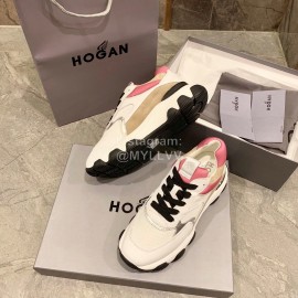 Hogan Fashion Winter Autumn Color Matching Thick Soled Sneakers For Women White
