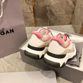 Hogan Fashion Winter Autumn Color Matching Thick Soled Sneakers For Women White