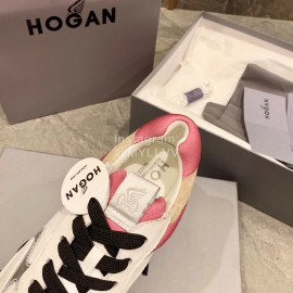 Hogan Fashion Winter Autumn Color Matching Thick Soled Sneakers For Women White