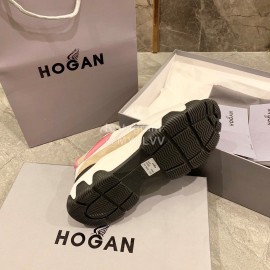Hogan Fashion Winter Autumn Color Matching Thick Soled Sneakers For Women White