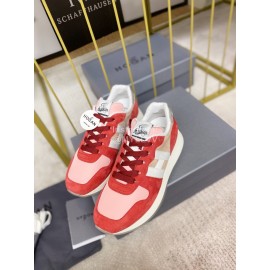 Hogan Fashion Cattle Leather Thick Soled Casual Shoes For Women Orange Red