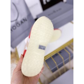 Hogan Fashion Cattle Leather Thick Soled Casual Shoes For Women Orange Red