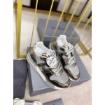 Hogan Fashion Cattle Leather Thick Soled Casual Shoes For Women Silver