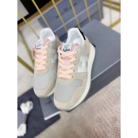 Hogan Fashion Cattle Leather Thick Soled Casual Shoes For Women Pink