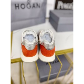 Hogan Fashion Cattle Leather Thick Soled Casual Shoes For Women Gray
