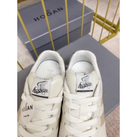 Hogan Fashion Cattle Leather Thick Soled Casual Shoes For Women White