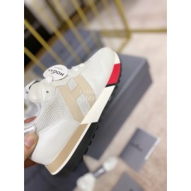 Hogan Fashion Cattle Leather Thick Soled Casual Shoes For Women White