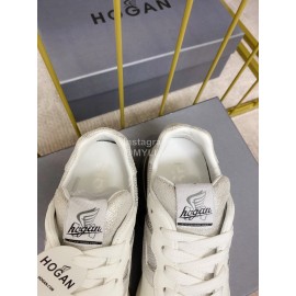 Hogan Fashion Cattle Leather Thick Soled Casual Shoes White For Women 